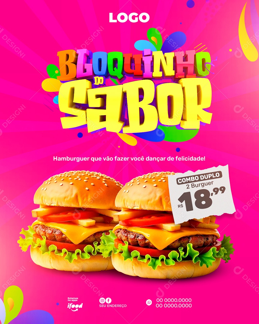 Bloquinho do Sabor Social Media PSD Editável