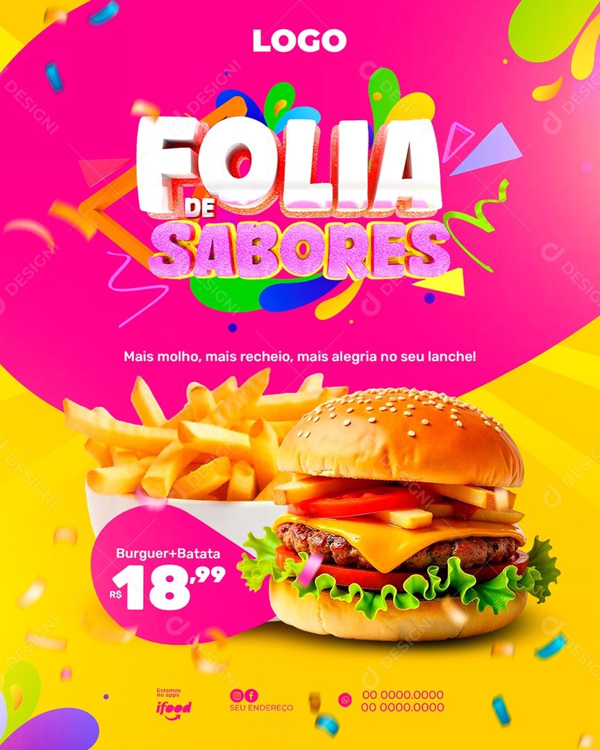 Folia de Sabores Social Media PSD Editável