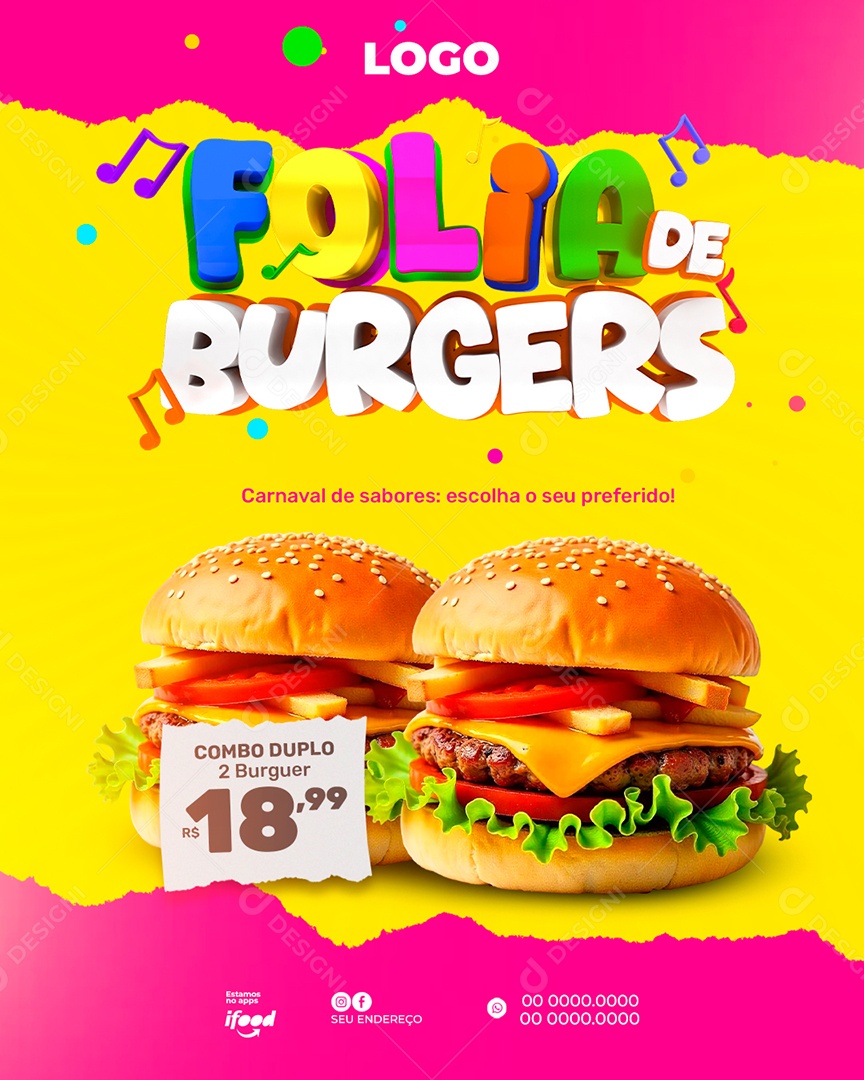 Folia de Burges Social Media PSD Editável