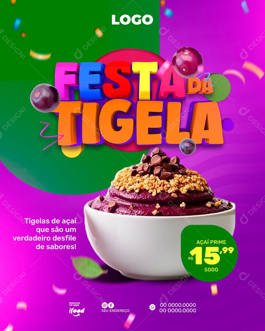 Açaiteria Festa Da Tigela Social Media PSD Editável