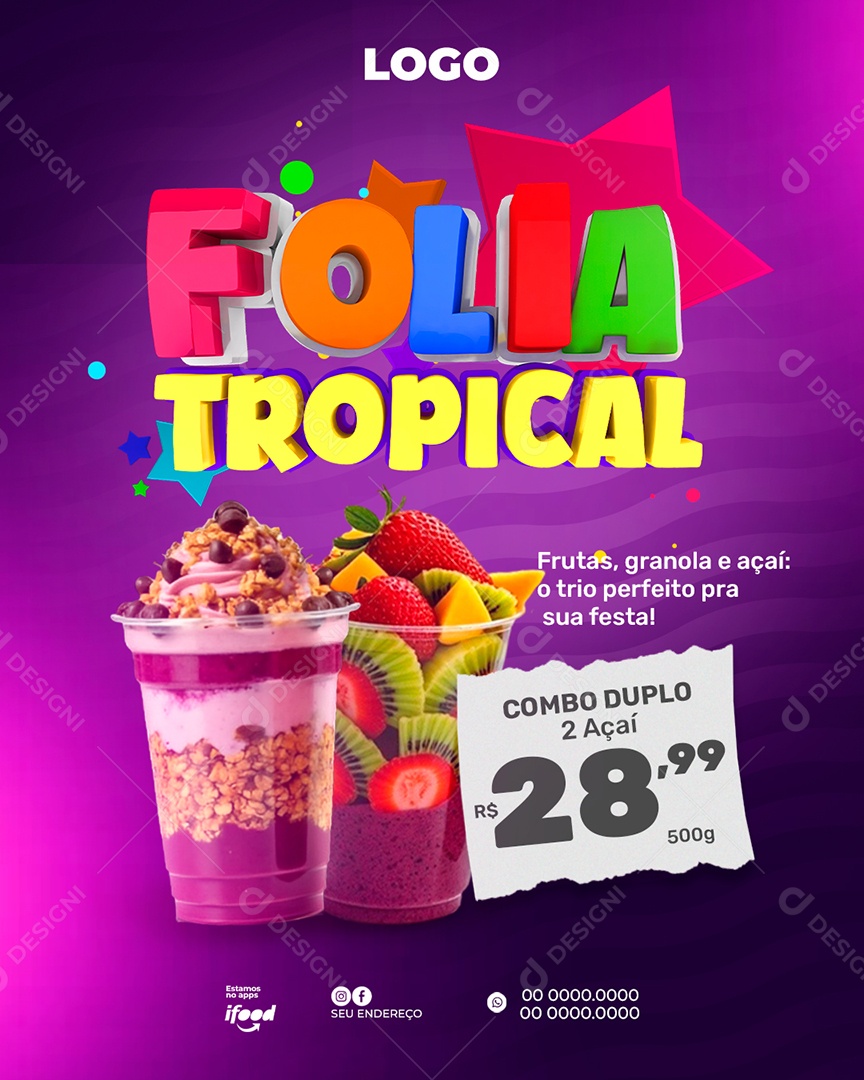 Folia Tropical Social Media PSD Editável