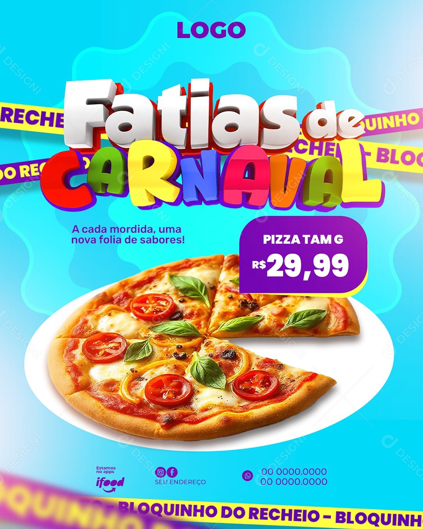 Fatias de Carnaval Social Media PSD Editável