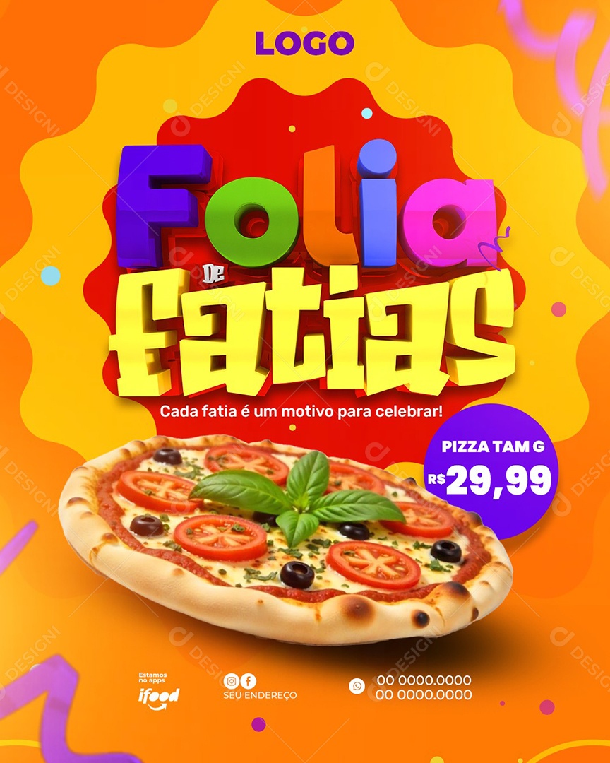 Folia de Fatias Social Media PSD Editável