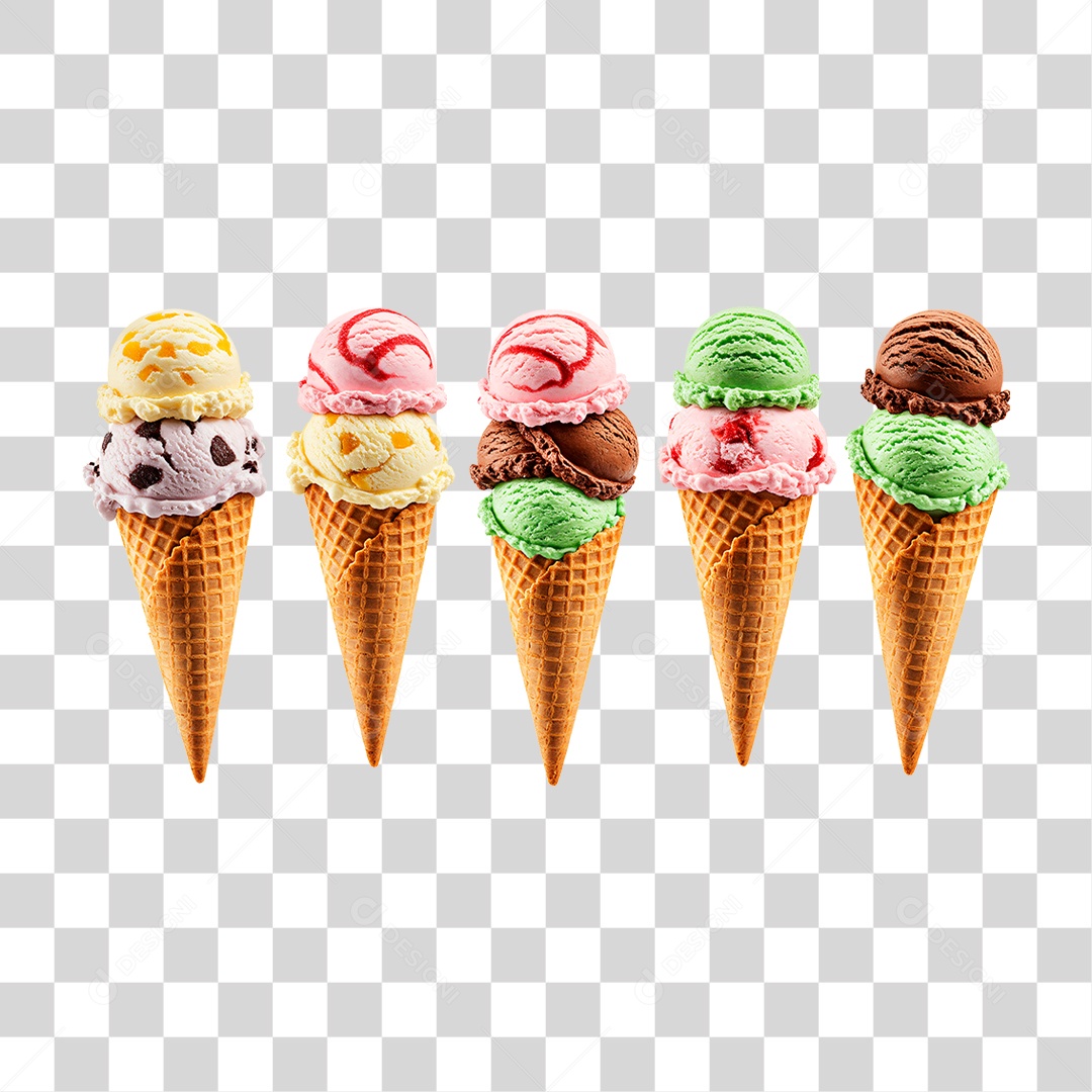 Sorvete de Casquinha PNG Transparente