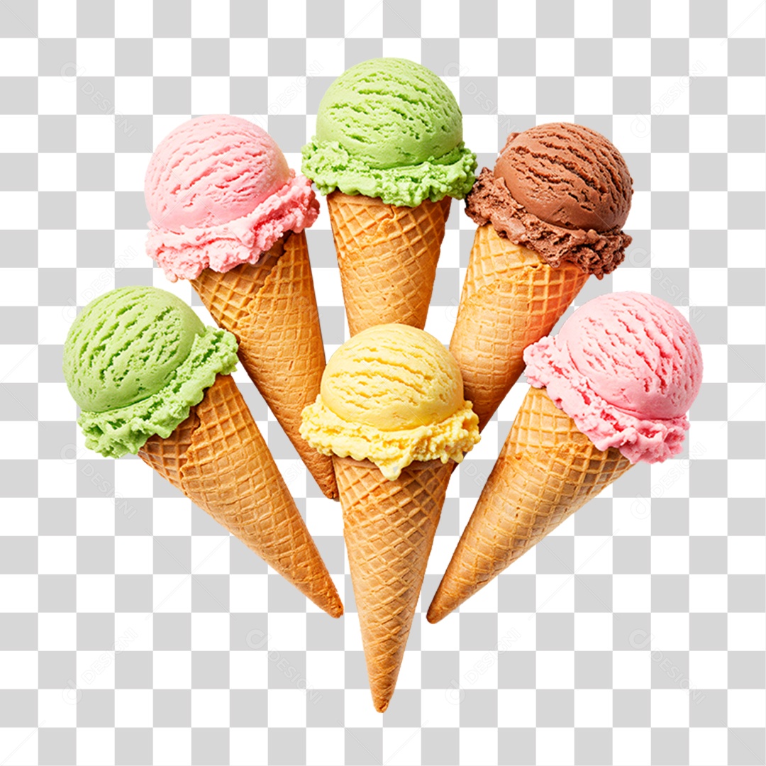 Sorvete de Casquinha PNG Transparente