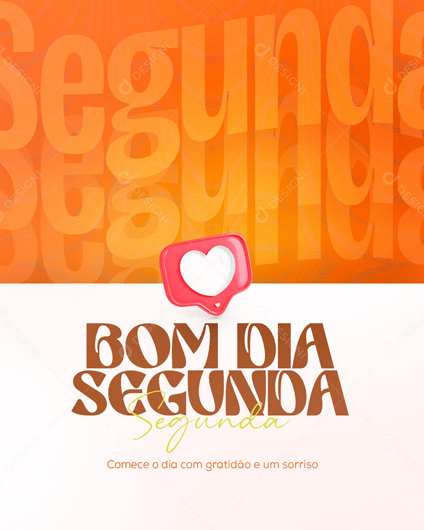 Frase Motivacional Bom Dia Segunda Social Media PSD Editável