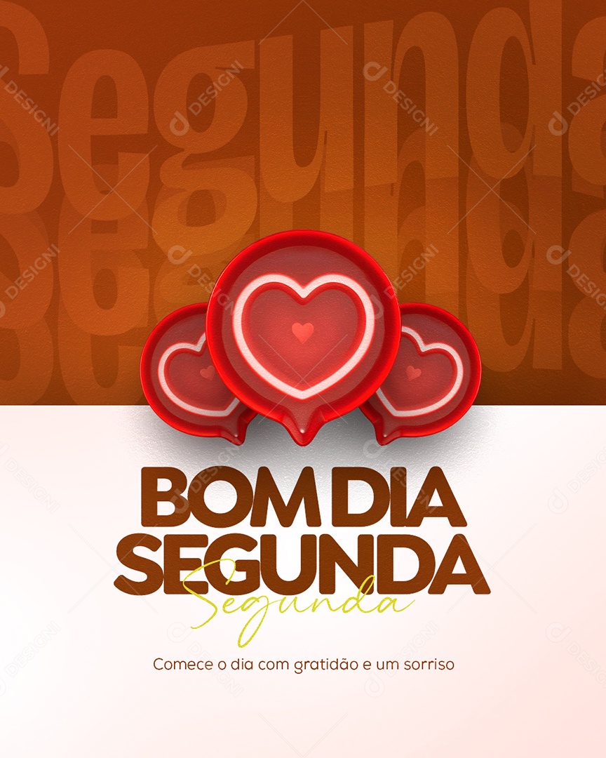 Frase Motivacional Bom Dia Segunda Social Media PSD Editável