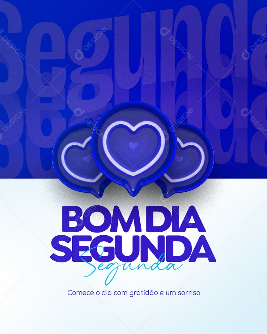 Frase Motivacional Bom Dia Segunda Social Media PSD Editável