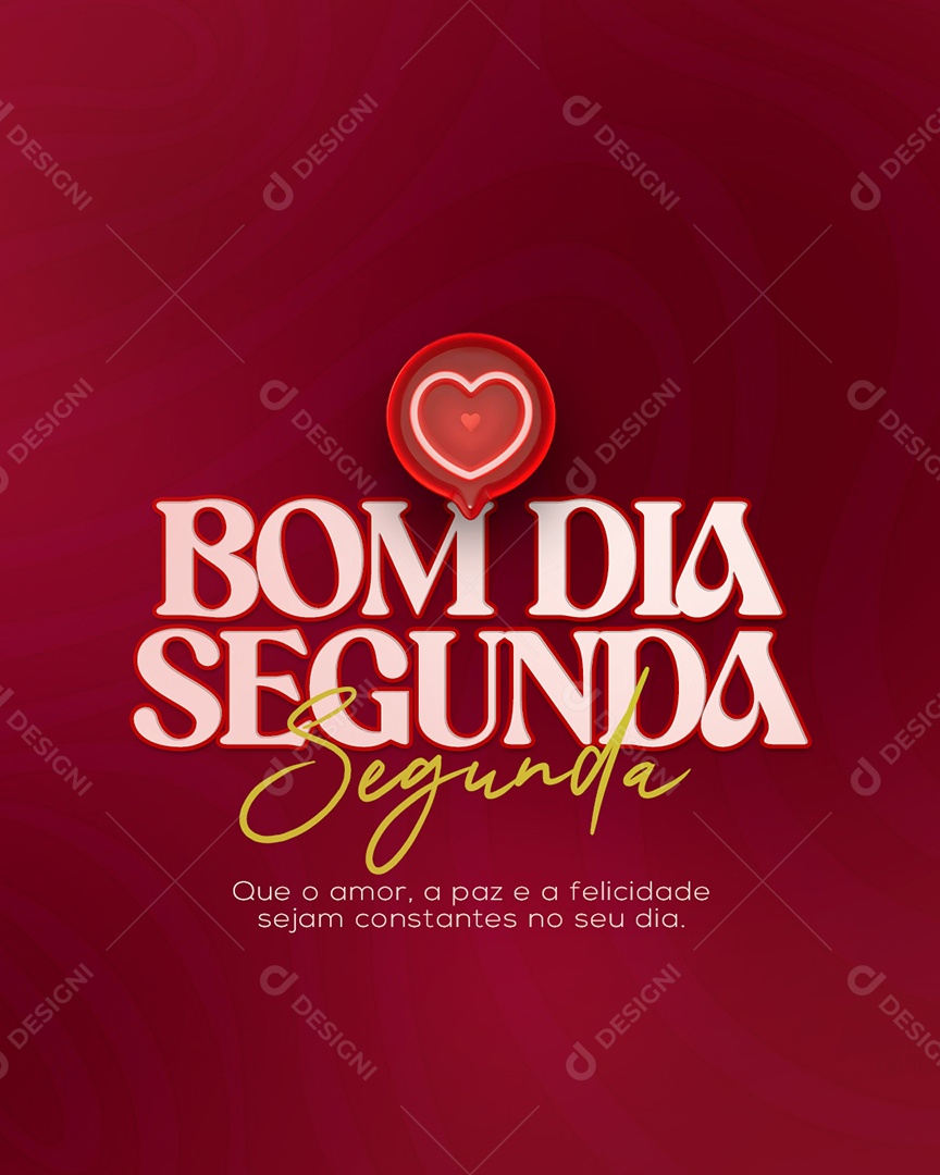 Frase Motivacional Bom Dia Segunda Social Media PSD Editável