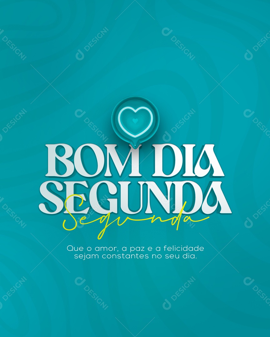 Frase Motivacional Bom Dia Segunda Social Media PSD Editável