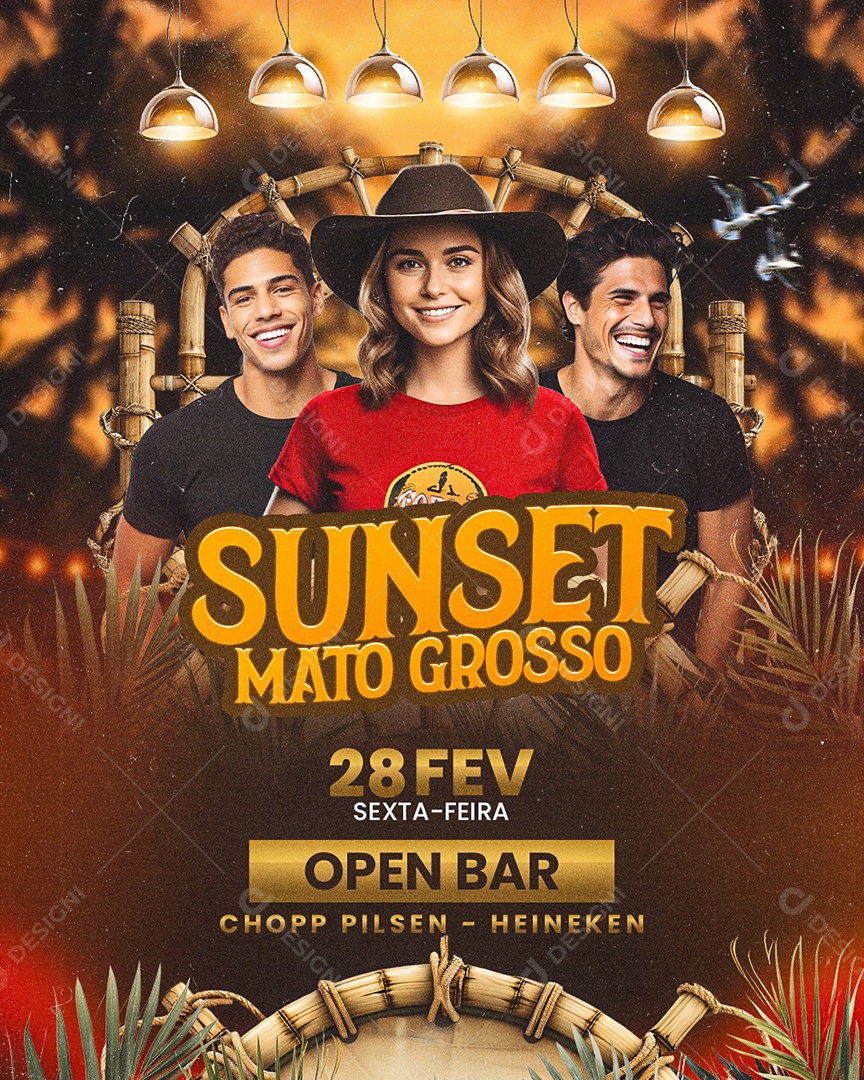 Flyer Sunset Mato Grosso Social Media PSD Editável