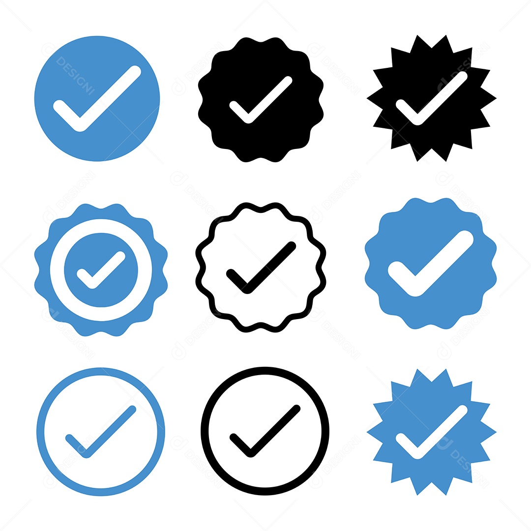 Conjunto de Ícone de Verificação Vetor EPS
