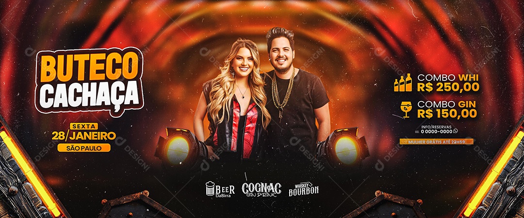 Carrossel Flyer Buteco Cachaça Social Media PSD Editável