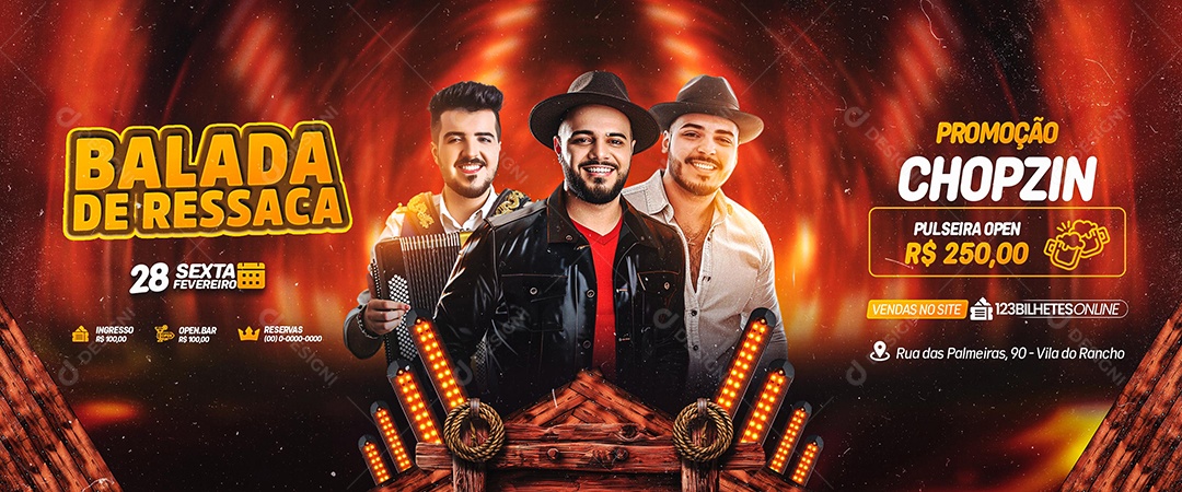 Carrossel Flyer Balada De Ressaca Social Media PSD Editável