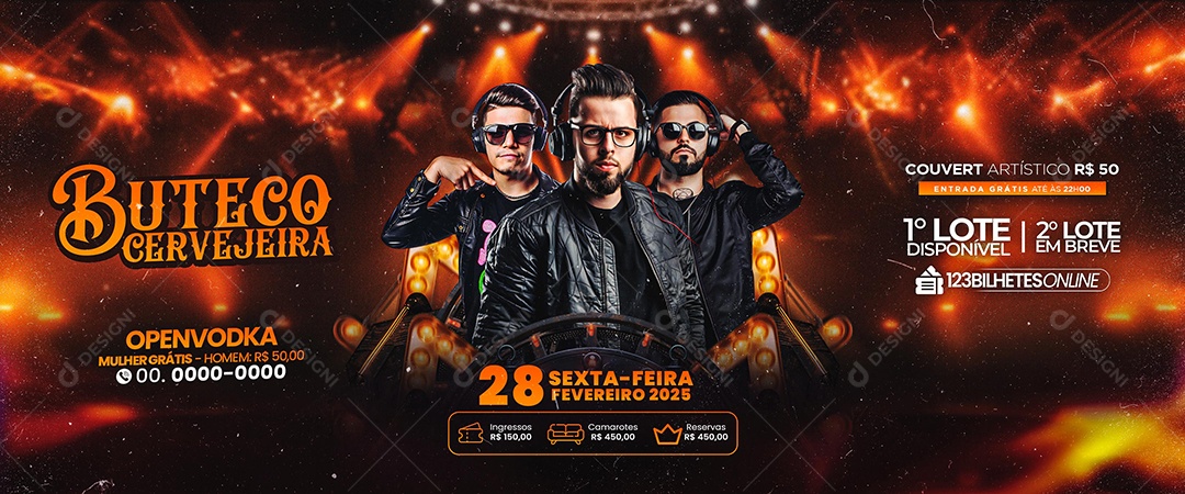 Carrossel Flyer Buteco Cervejeira Social Media PSD Editável