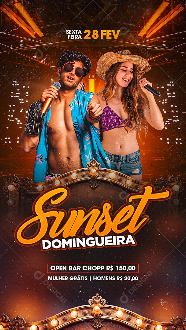 Story Flyer Sunset Domingueira Social Media PSD Editável