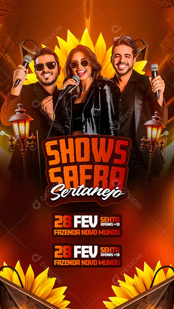 Story Flyer Shows Safra Sertanejo Social Media PSD Editável