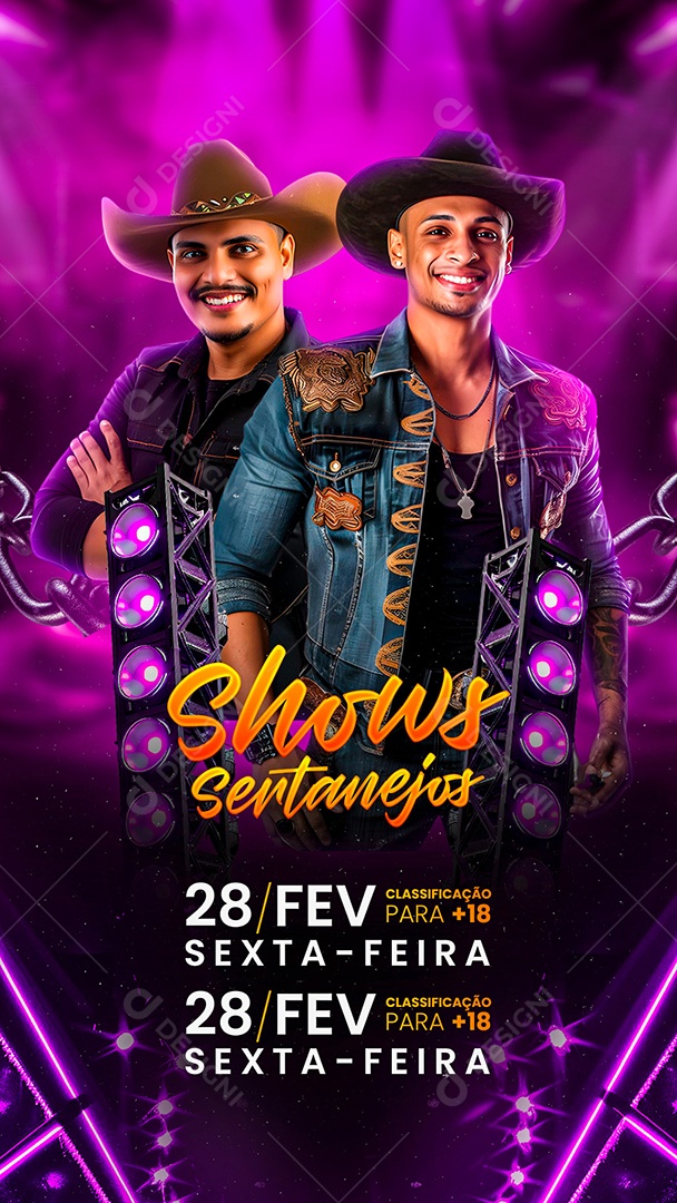 Story Flyer Shows Sertanejos Social Media PSD Editável