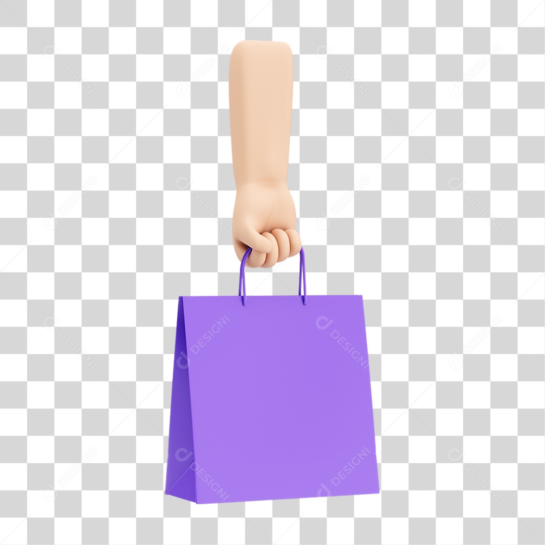 Mão Segurando Sacola PNG Transparente