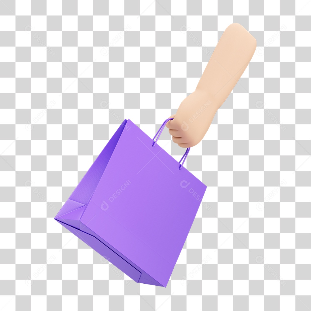 Mão Segurando Sacola PNG Transparente