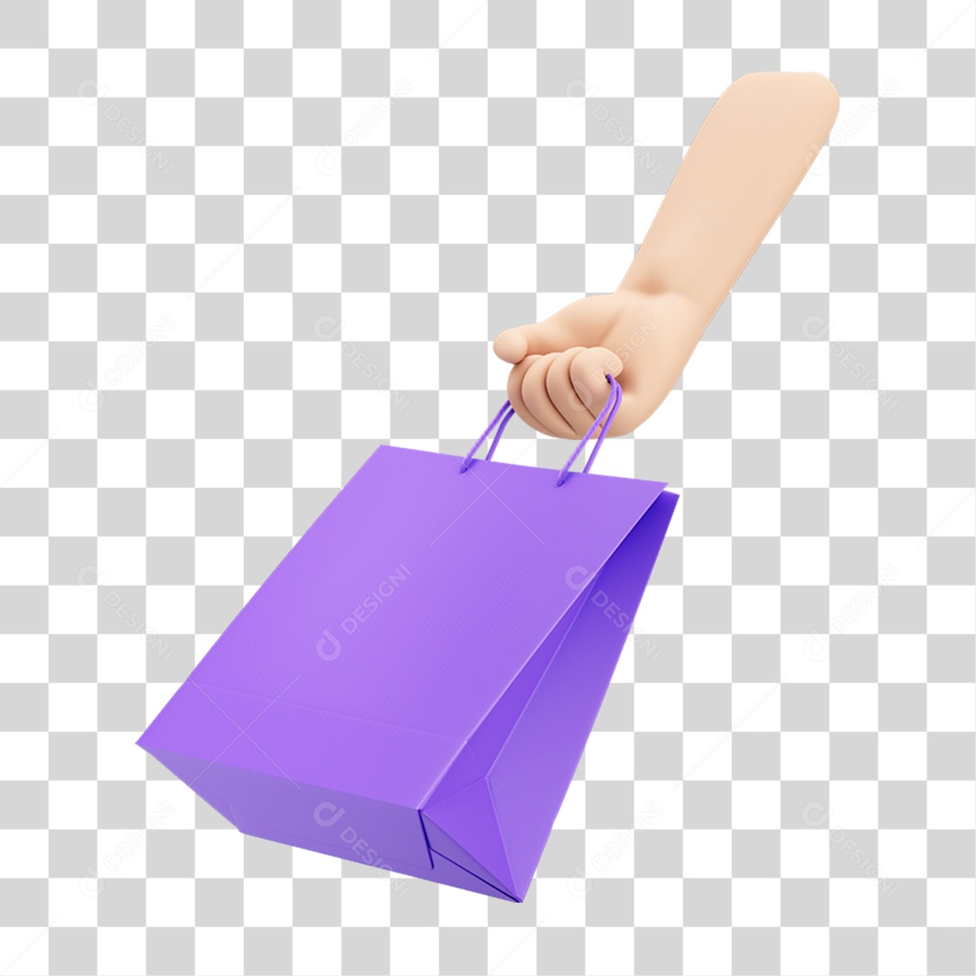 Mão Segurando Sacola PNG Transparente