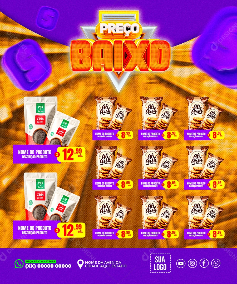 Preço Baixo Ofertas Social Media PSD Editável