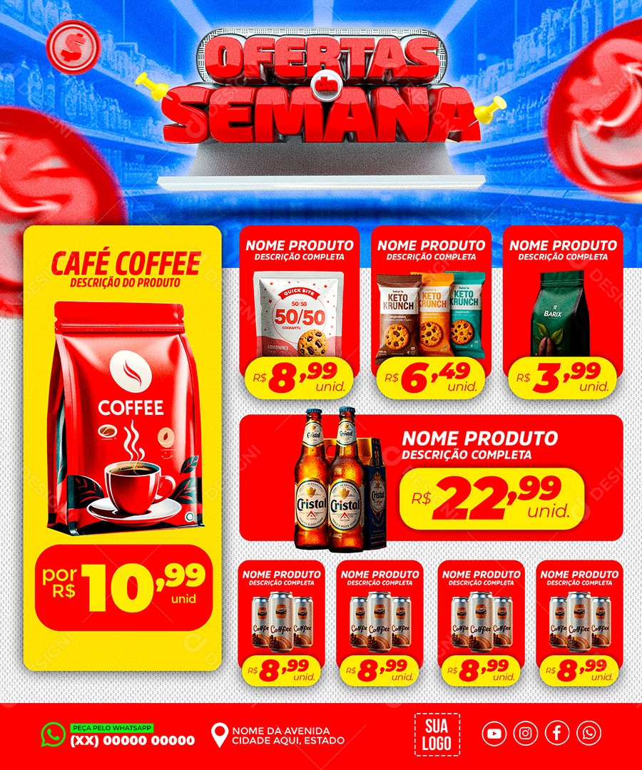 Supermercado Ofertas da Semana Social Media PSD Editável
