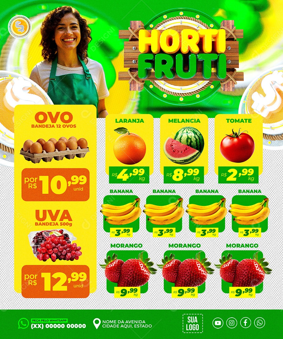 Hortifruti Oferta Social Media PSD Editável
