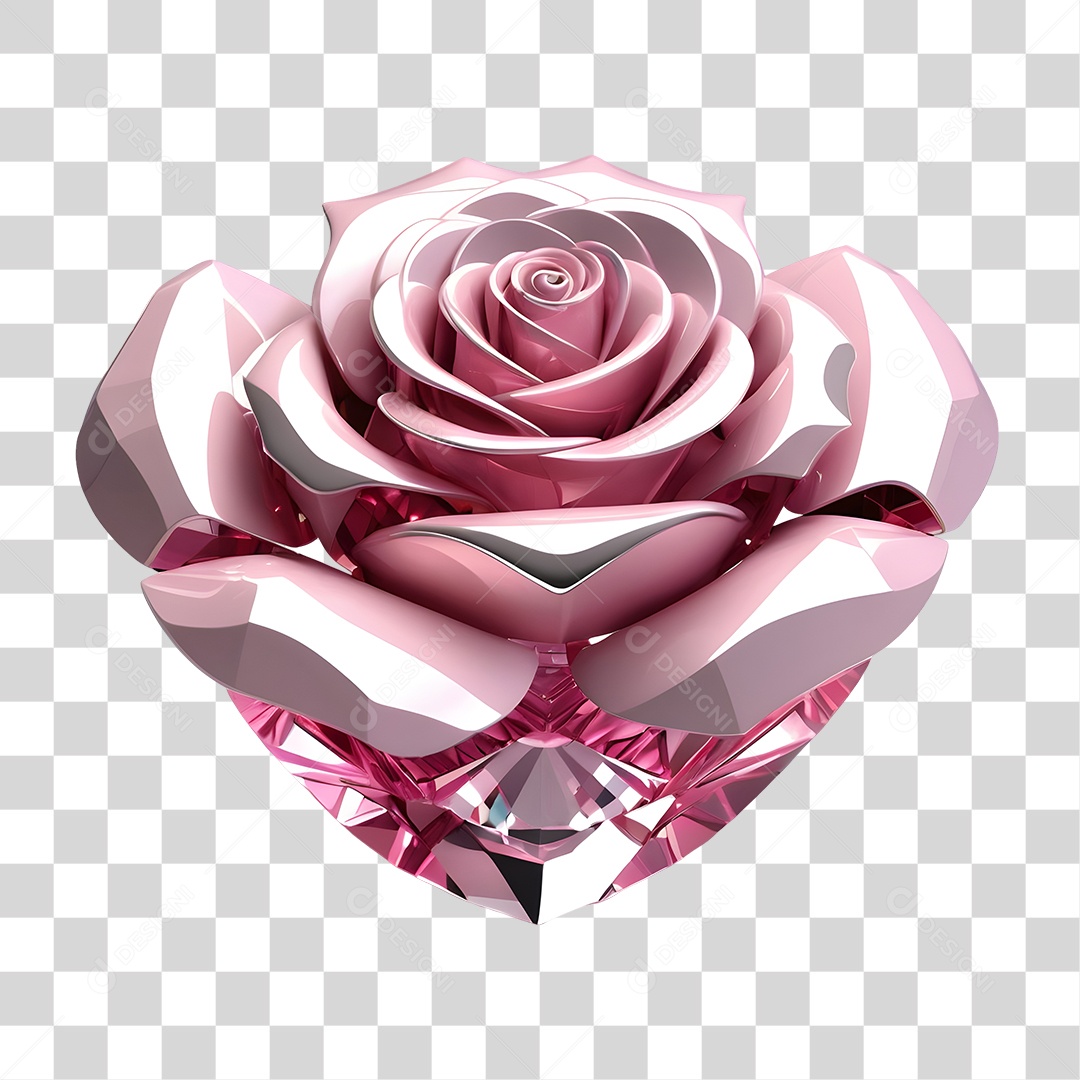 Rosa de Cristal Dia da Mulher PNG Transparente