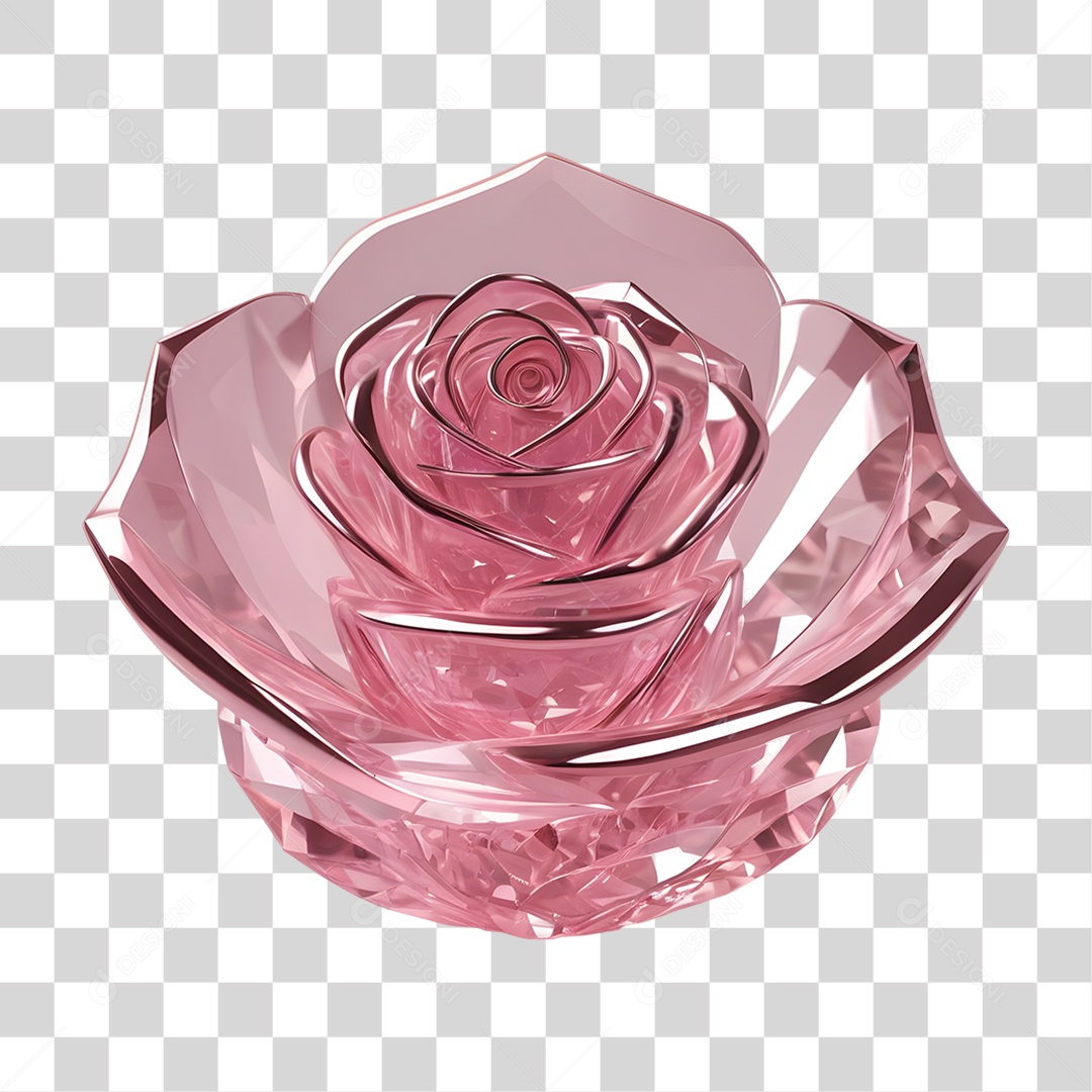 Rosa de Cristal Dia da Mulher PNG Transparente