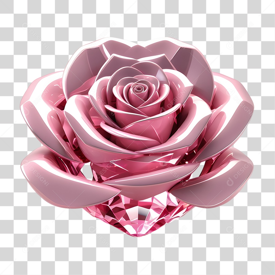 Rosa de Cristal Dia da Mulher PNG Transparente