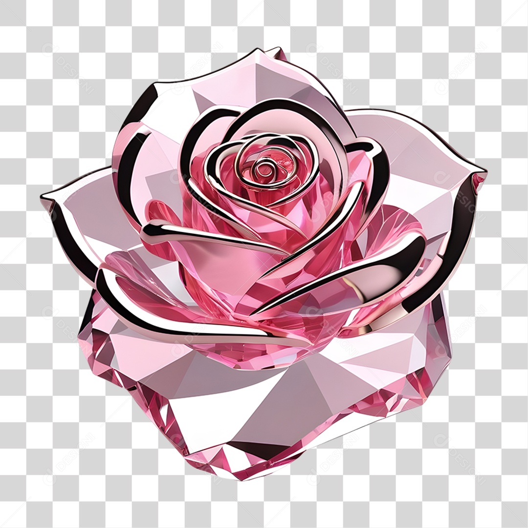 Rosa de Cristal Dia da Mulher PNG Transparente