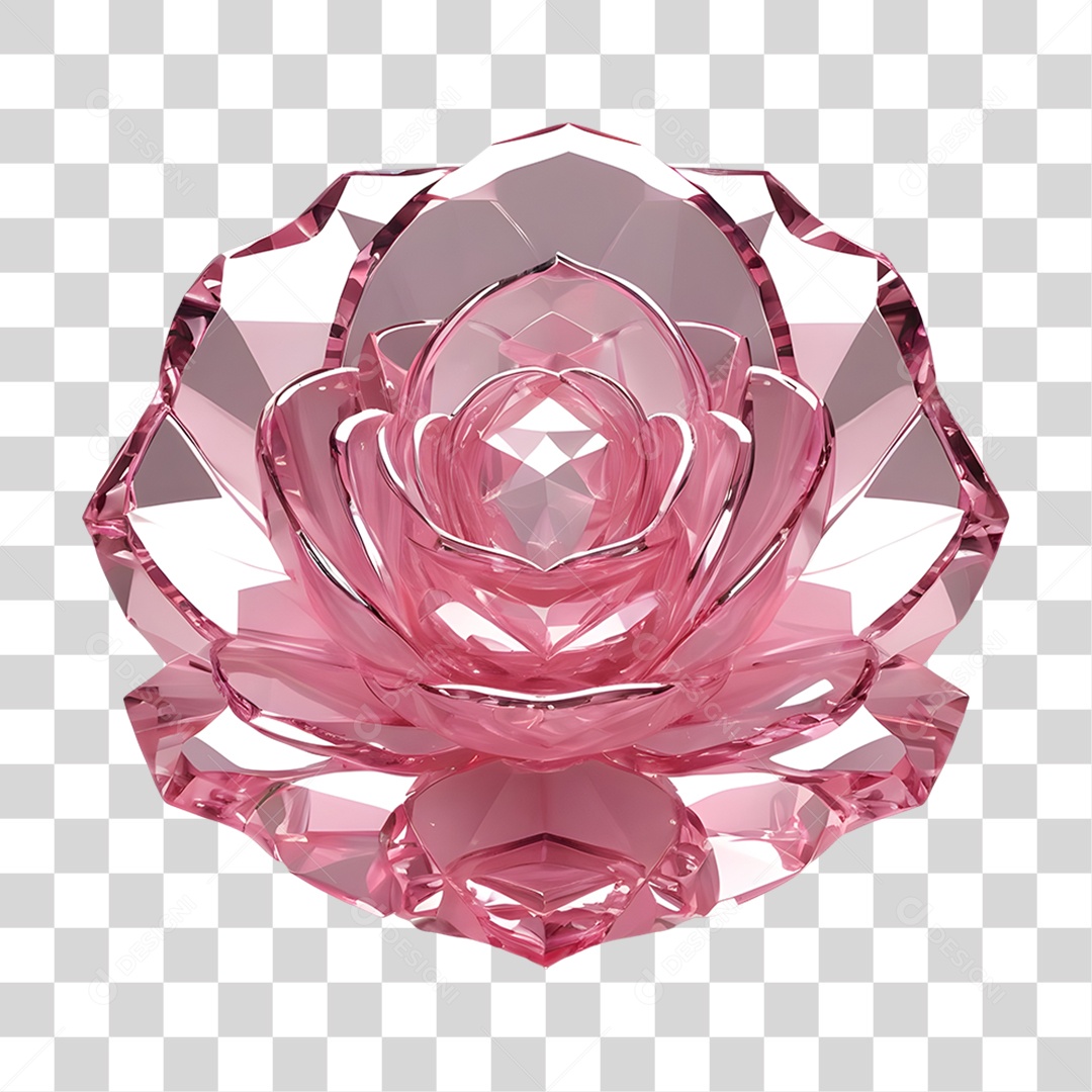 Rosa de Cristal Dia da Mulher PNG Transparente