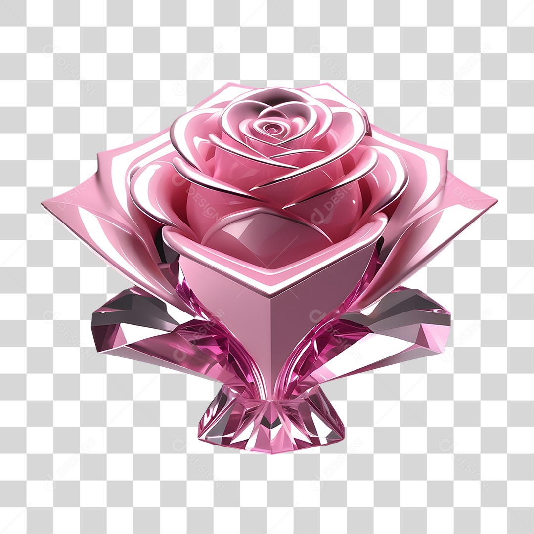 Rosa de Cristal Dia da Mulher PNG Transparente