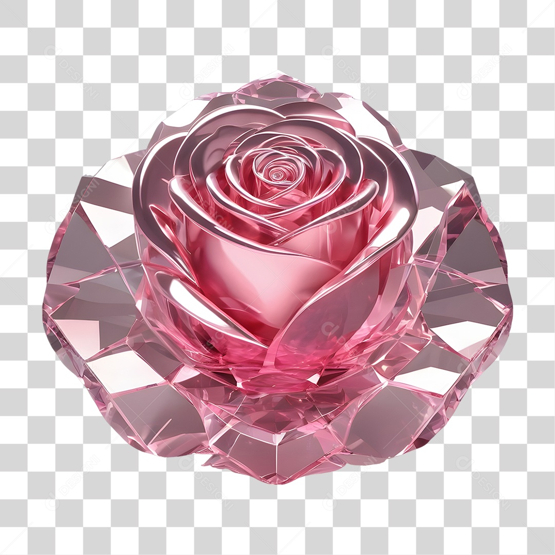Rosa de Cristal Dia da Mulher PNG Transparente