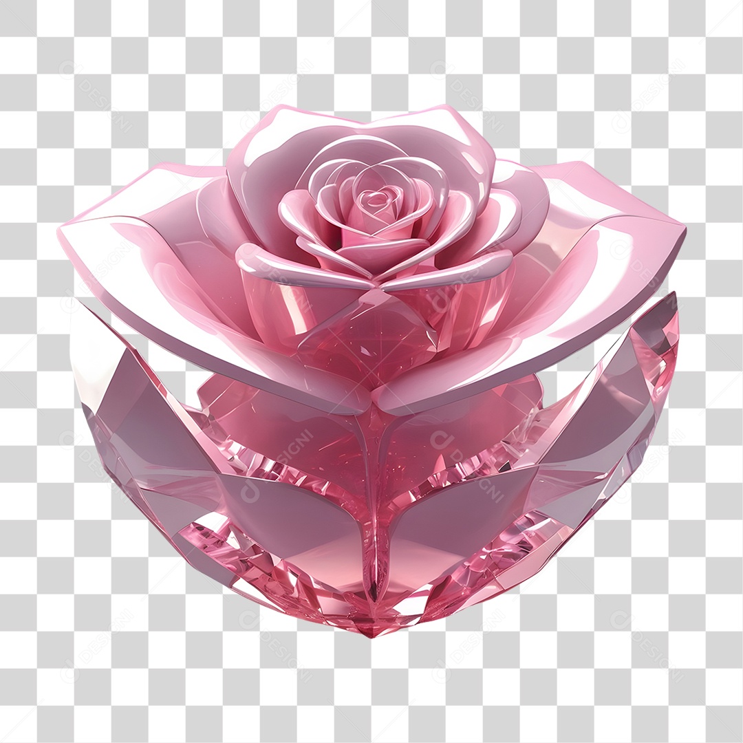 Rosa de Cristal Dia da Mulher PNG Transparente