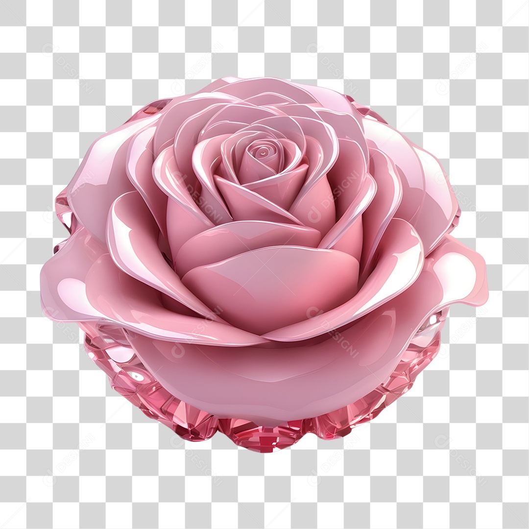 Rosa de Cristal Dia da Mulher PNG Transparente