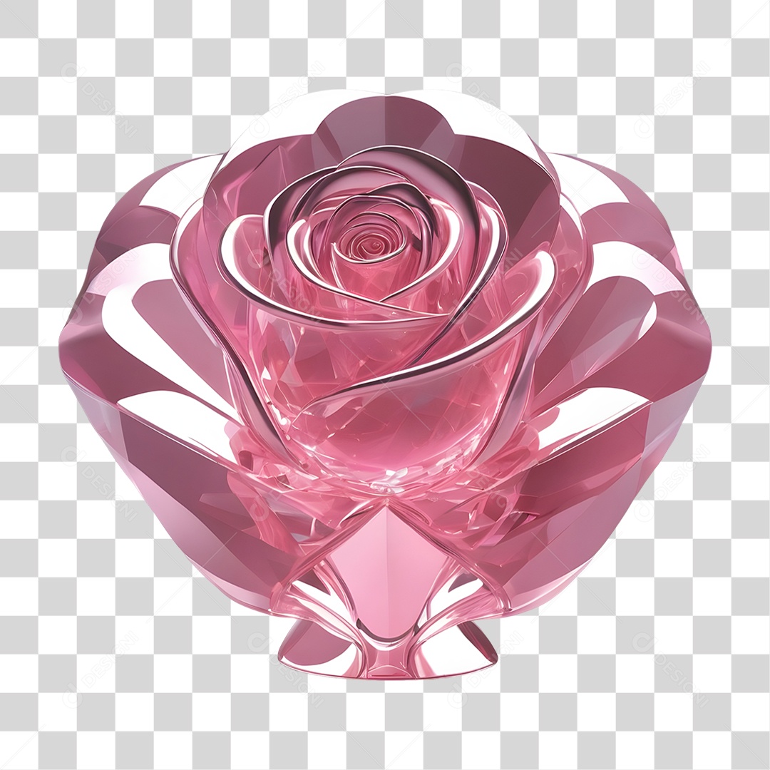 Rosa de Cristal Dia da Mulher PNG Transparente