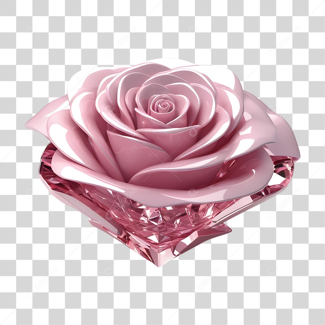 Rosa de Cristal Dia da Mulher PNG Transparente