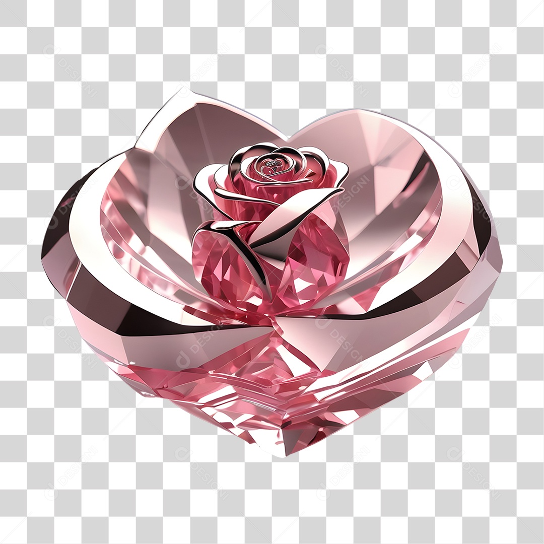 Rosa de Cristal Dia da Mulher PNG Transparente