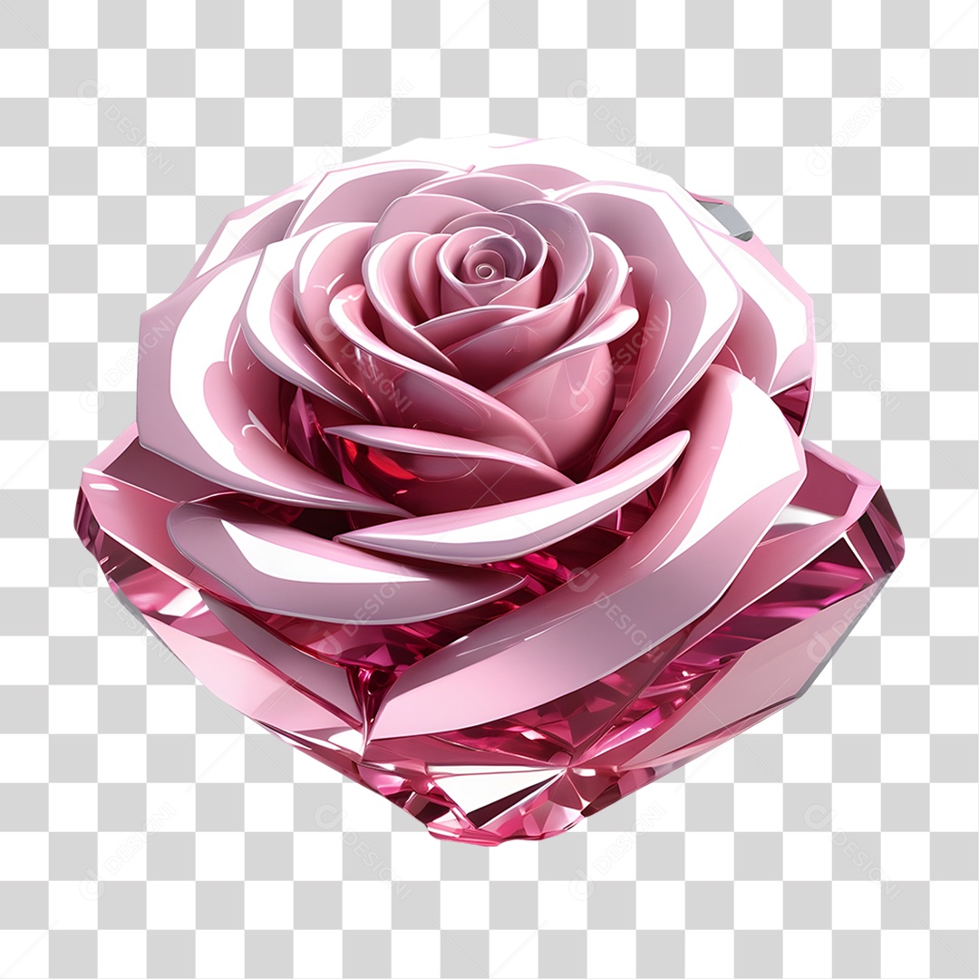 Rosa de Cristal Dia da Mulher PNG Transparente