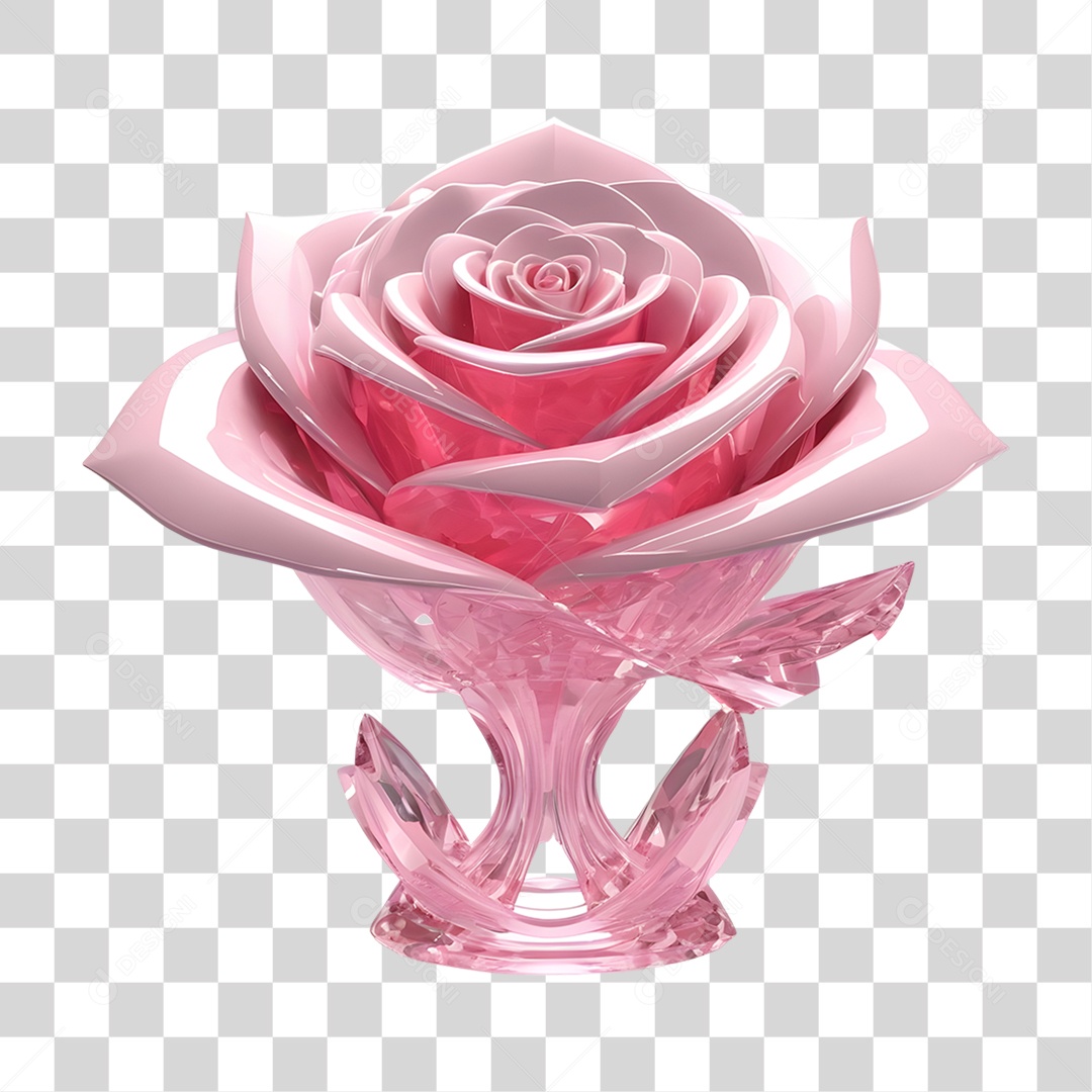 Rosa de Cristal Dia da Mulher PNG Transparente