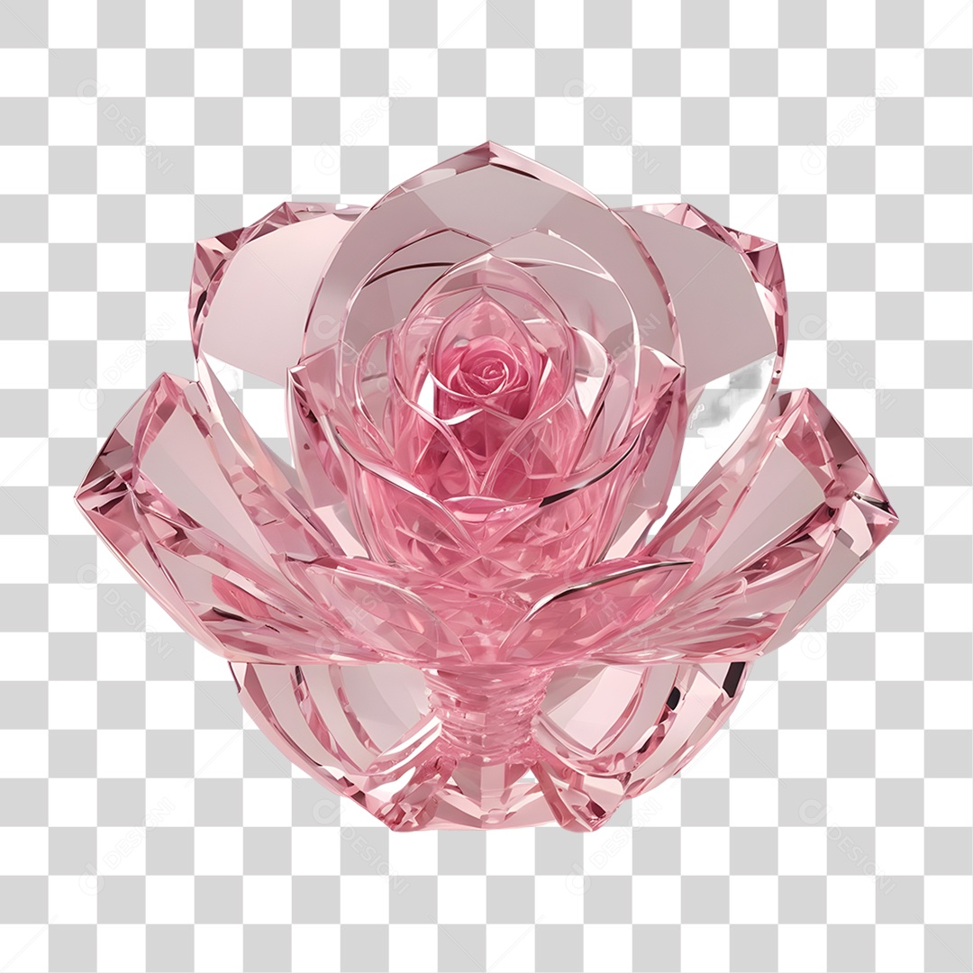 Rosa de Cristal Dia da Mulher PNG Transparente