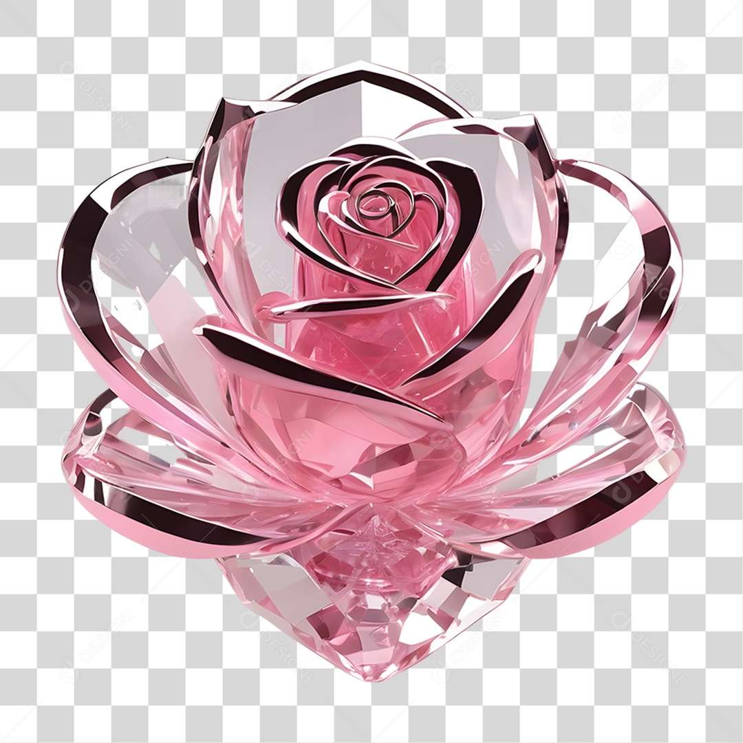 Rosa de Cristal Dia da Mulher PNG Transparente