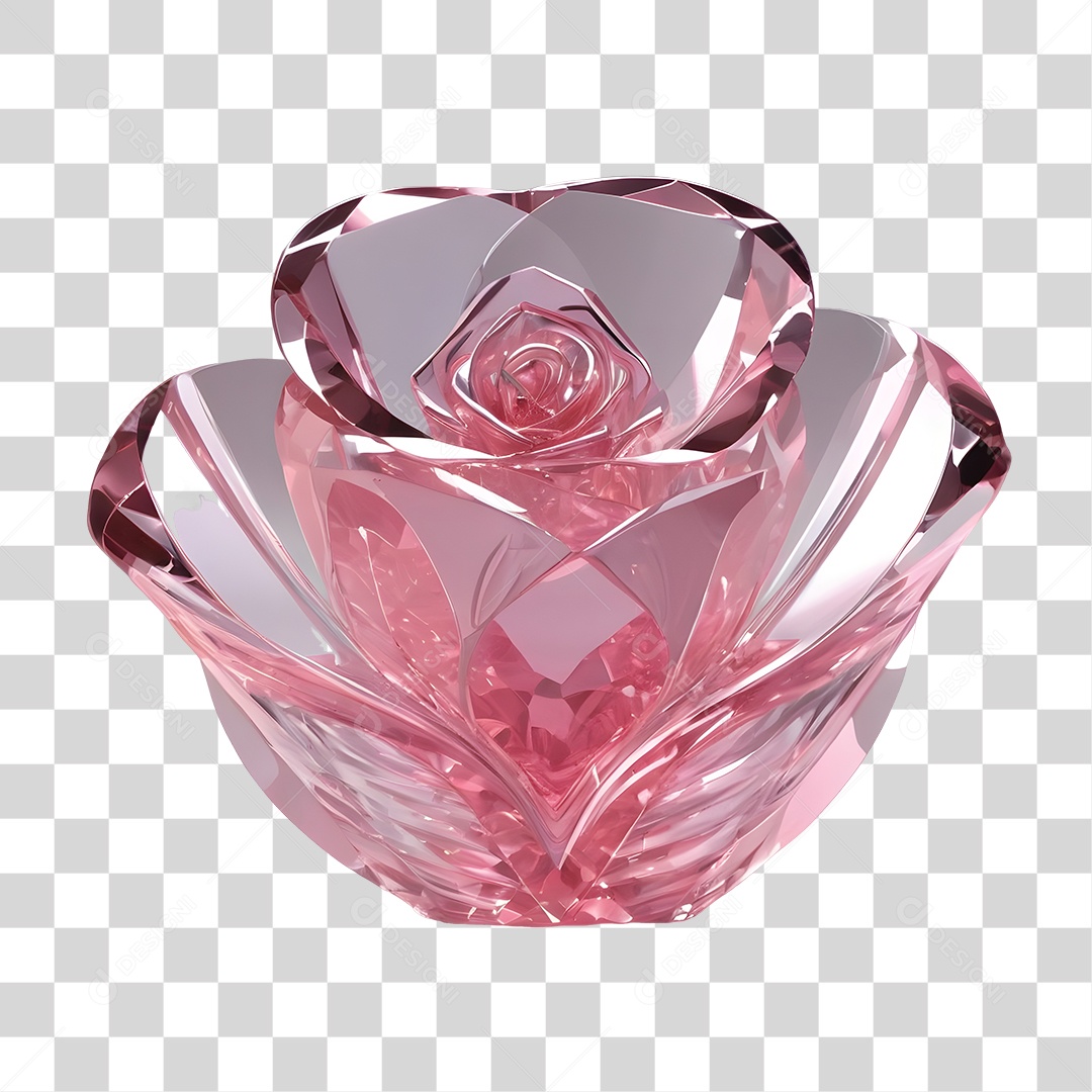 Rosa de Cristal Dia da Mulher PNG Transparente