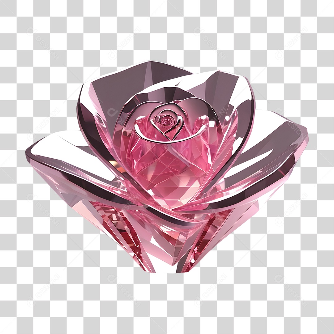 Rosa de Cristal Dia da Mulher PNG Transparente