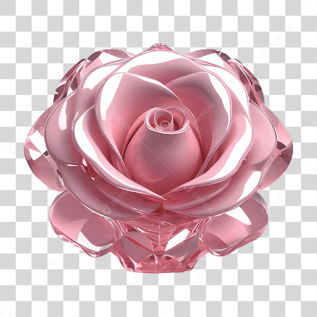 Rosa de Cristal Dia da Mulher PNG Transparente