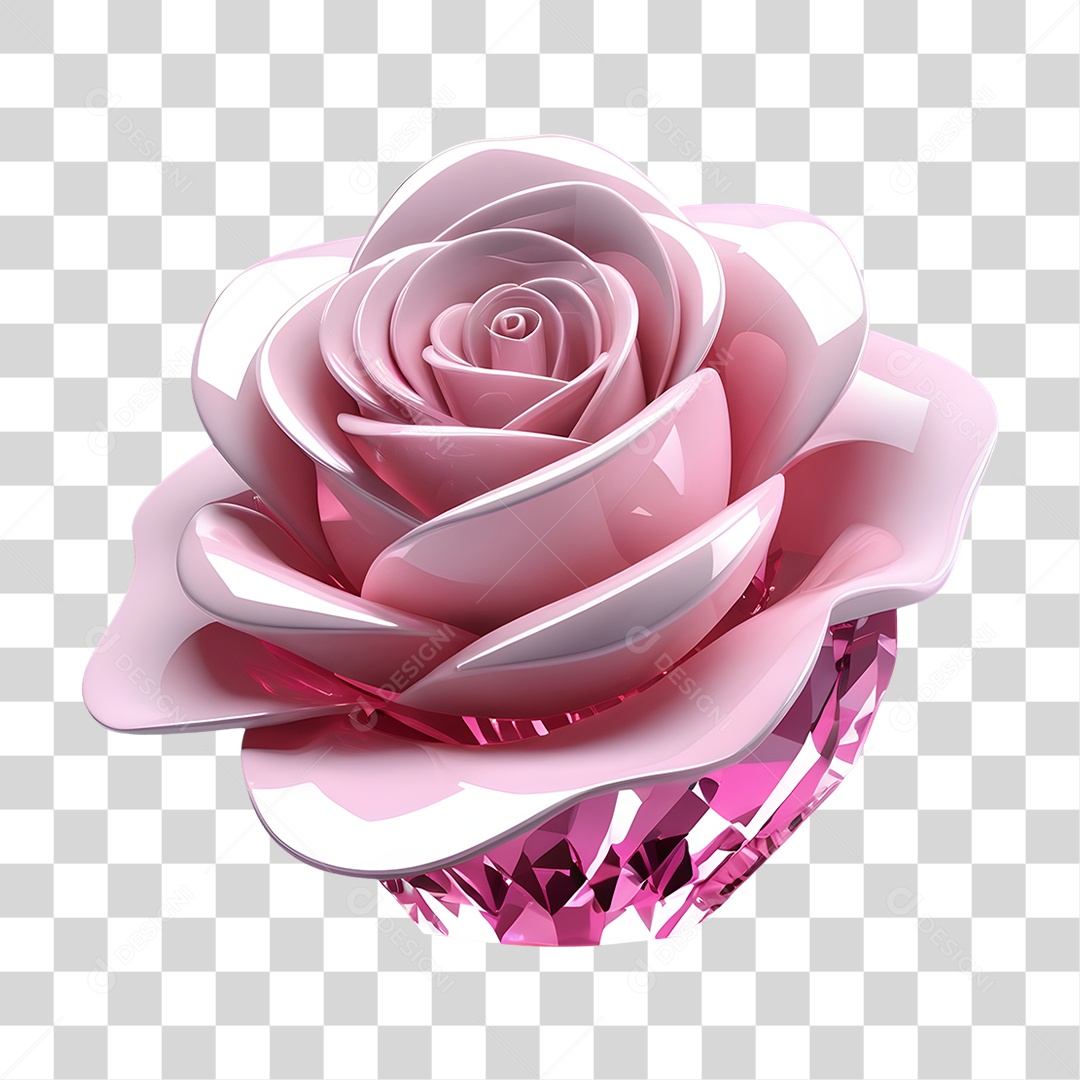 Rosa de Cristal Dia da Mulher PNG Transparente