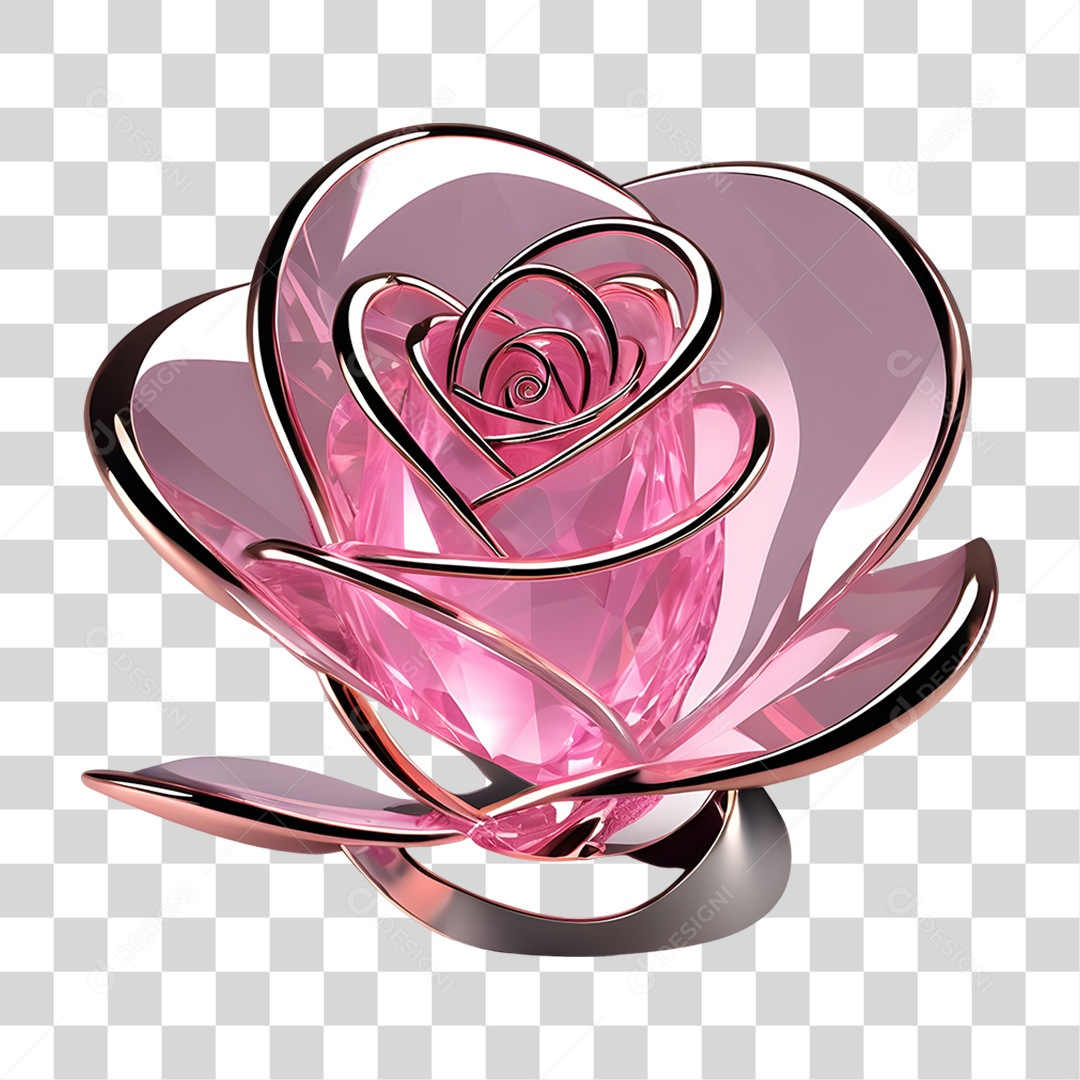Rosa de Cristal Dia da Mulher PNG Transparente