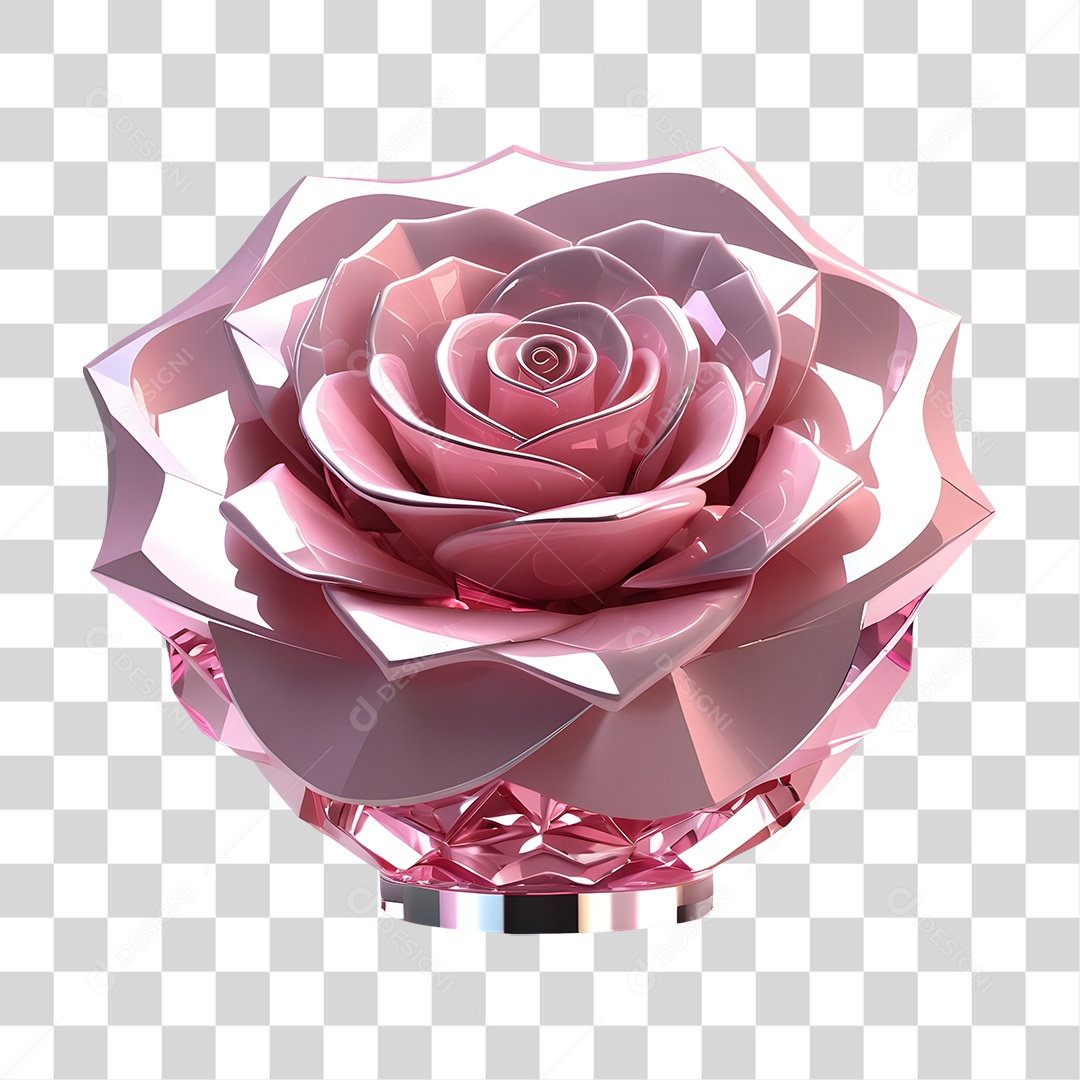 Rosa de Cristal Dia da Mulher PNG Transparente